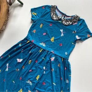 Mini Boden Bug Insect Sequin Collar Dress | 9/10
